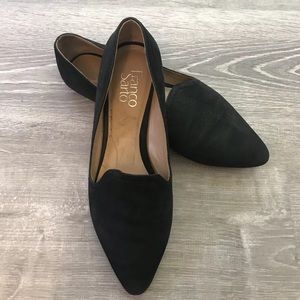Franco Sarto Black Suede Flats
